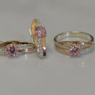 Серебряный набор с золотыми вставками