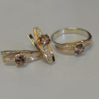 Серебряный набор с золотыми вставками