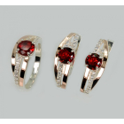 Серебряный набор с золотыми вставками