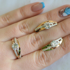 Серебряный набор с золотыми вставками