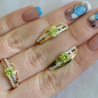 Серебряный набор с золотыми вставками