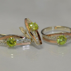 Серебряный набор с золотыми вставками