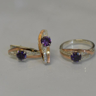 Серебряный набор с золотыми вставками