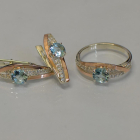 Серебряный набор с золотыми вставками