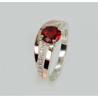 Срібне кільце з золотими вставками