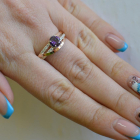 Срібне кільце з золотими вставками