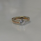 Срібне кільце з золотими вставками