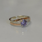 Срібне кільце з золотими вставками