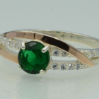 Срібне кільце з золотими вставками