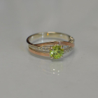 Срібне кільце з золотими вставками