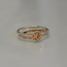 Срібне кільце з золотими вставками