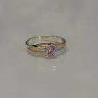 Срібне кільце з золотими вставками