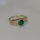 Срібне кільце з золотими вставками