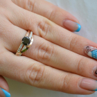 Срібне кільце з золотими вставками