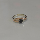 Срібне кільце з золотими вставками