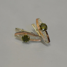 Срібні сережки з золотими вставками