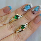 Срібні сережки з золотими вставками