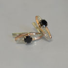 Срібні сережки з золотими вставками