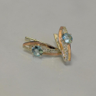 Срібні сережки з золотими вставками