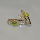 Срібні сережки з золотими вставками