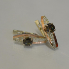 Срібні сережки з золотими вставками