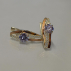 Срібні сережки з золотими вставками