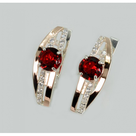 Серебряные сережки с золотыми вставками