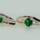 Срібні сережки з золотими вставками