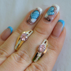 Срібні сережки з золотими вставками