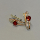 Срібні сережки з золотими вставками