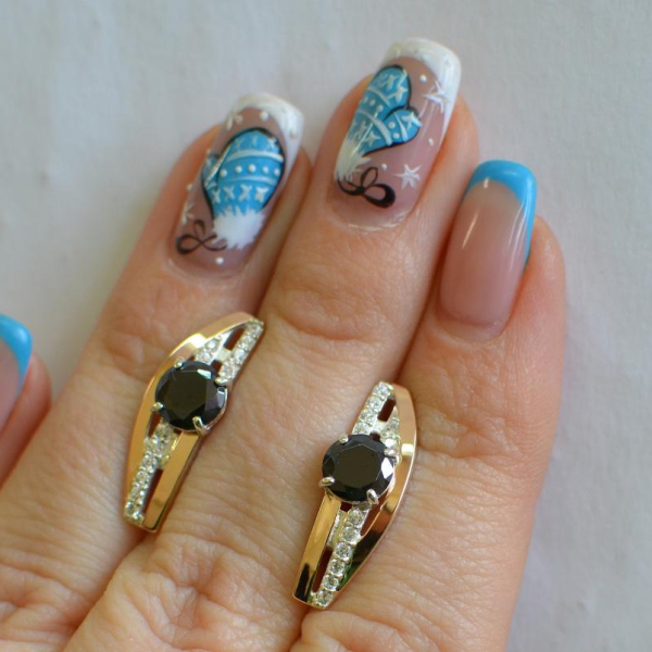 Срібні сережки з золотими вставками