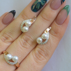 Срібний набір прикрас з перлинами