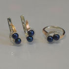 Срібний набір прикрас з перлинами