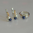 Срібний набір прикрас з перлинами