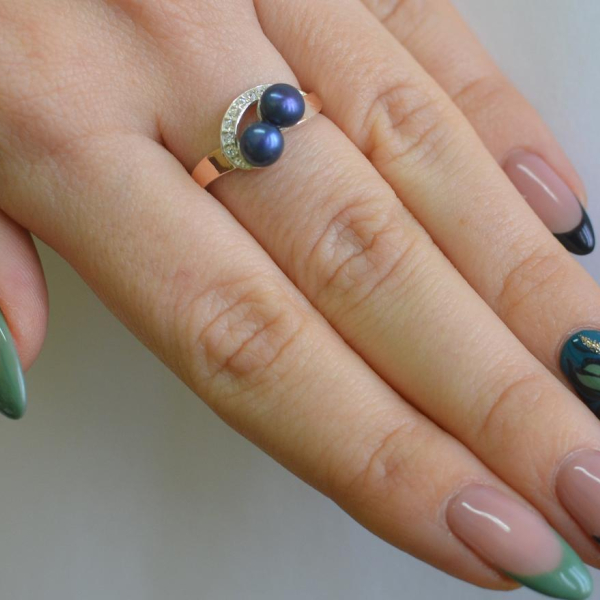 Срібна каблучка з жемчугом