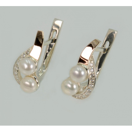 Серебряные серьги с жемчугом