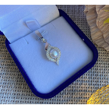 Серебряная подвеска с золотими вставками