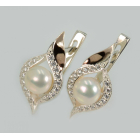 Срібні сережки з перлинами