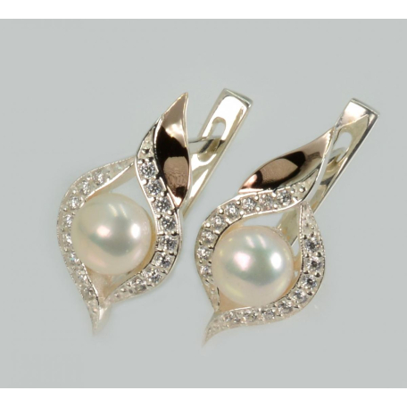 Серебряные серьги с жемчугом