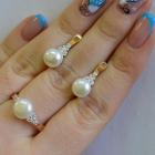 Срібний комплект з жемчугом