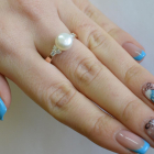 Срібна каблучка з жемчугом