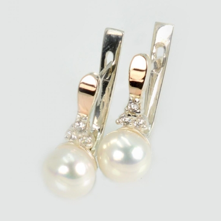 Срібні сережки з жемчугом