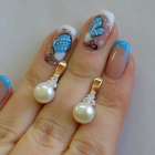 Срібні сережки з жемчугом