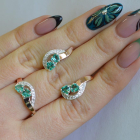 Комплект украшений из серебра с золотом