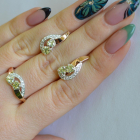 Комплект украшений из серебра с золотом