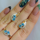 Комплект украшений из серебра с золотом