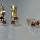 Комплект украшений из серебра с золотом