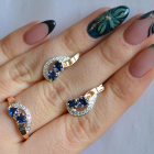 Комплект украшений из серебра с золотом