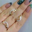 Комплект украшений из серебра с золотом