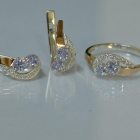 Комплект украшений из серебра с золотом